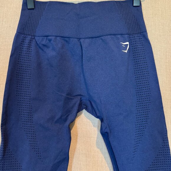 Gymshark Vital Seamless Leggings Blue Navy Size M High Waisted Workout Tights - Picture 4 of 9